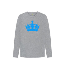 Athletic Grey Kids Blue Crown long sleeved T-shirt
