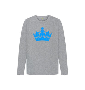 Athletic Grey Kids Blue Crown long sleeved T-shirt