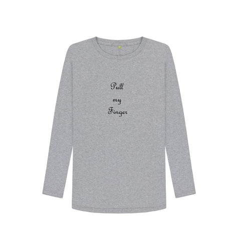 Athletic Grey Pull my Finger Long-Sleeve T-shirt 2
