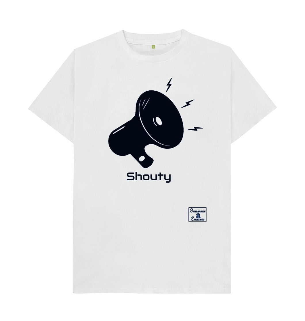 White Womenswear Black Shouty T-shirt