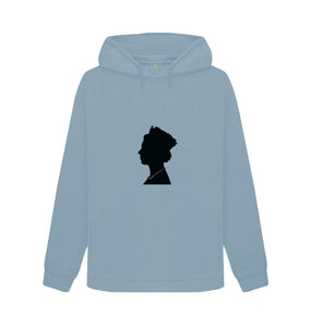 Stone Blue Queen Elizabeth II black silhouette hoodie