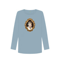 Stone Blue Queen Elizabeth Long Sleeved women's T-shirt
