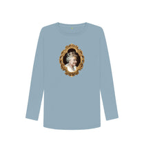 Stone Blue Queen Elizabeth Long Sleeved women's T-shirt