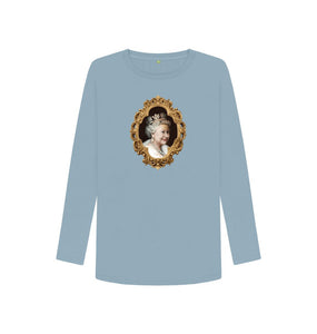 Stone Blue Queen Elizabeth Long Sleeved women's T-shirt