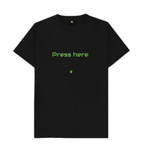 Black Unisex Press here T-shirt