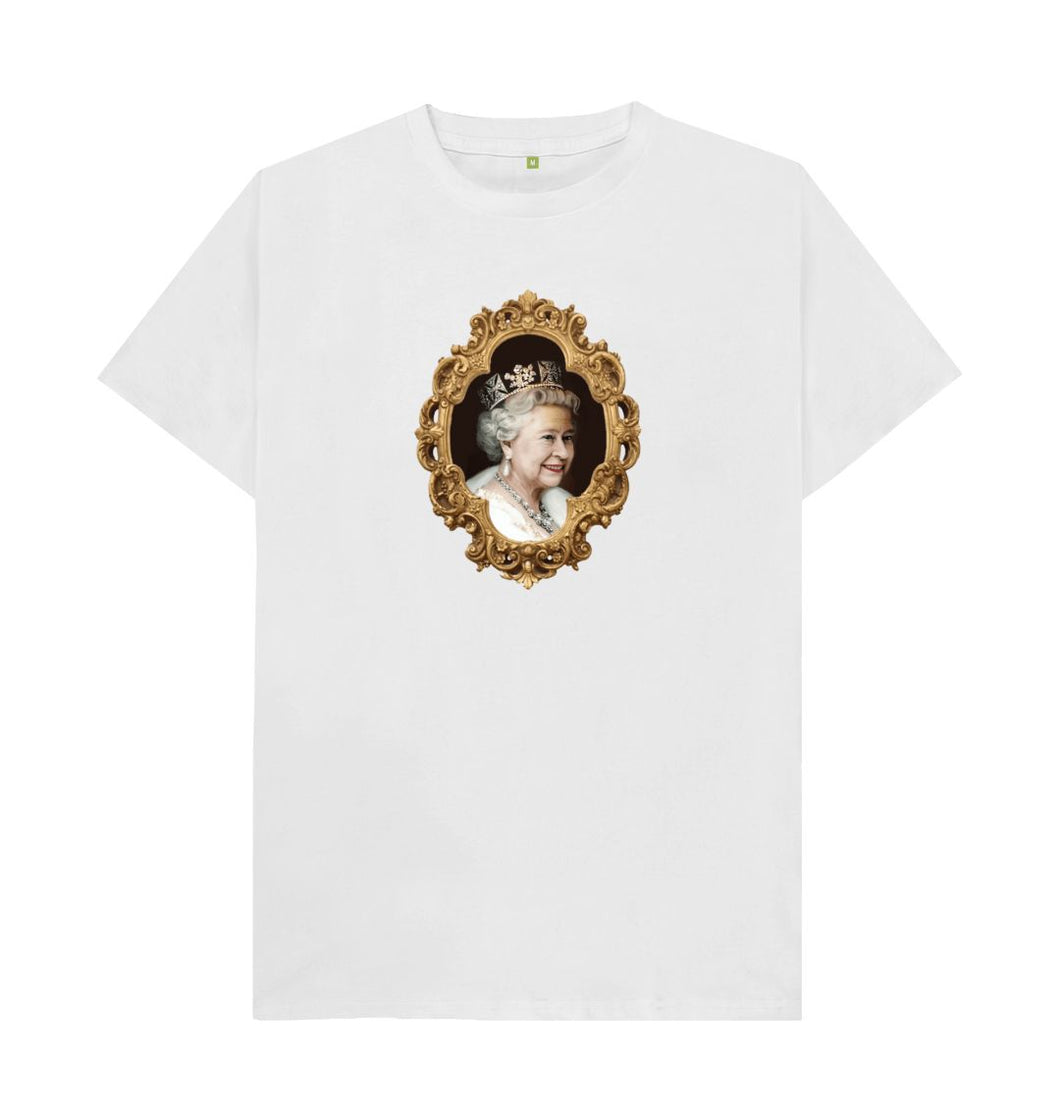 White Mansize Queen Elizabeth II T-shirt