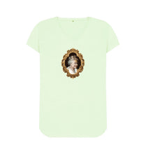 Pastel Green V Neck Queen Elizabeth II T-shirt