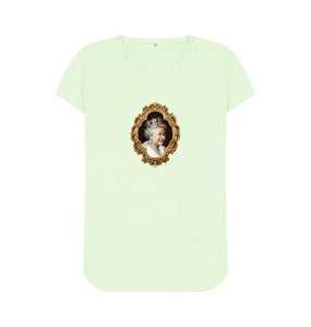 Pastel Green V Neck Queen Elizabeth II T-shirt