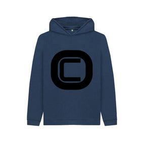 Navy Blue Kids Outlandish Creations Logo Hoodie