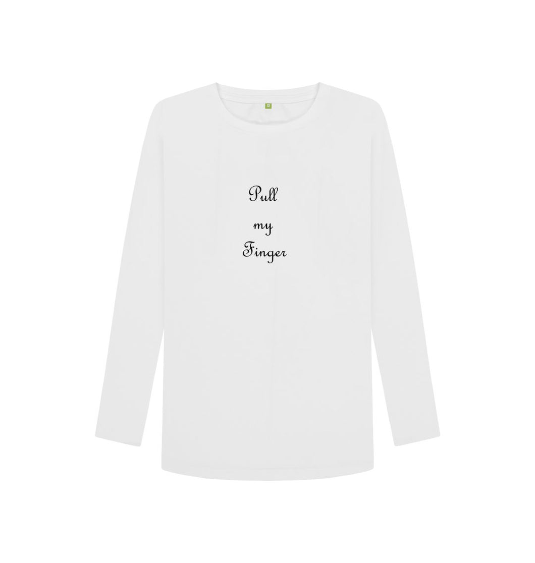 White Pull my Finger Long-Sleeve T-shirt 2