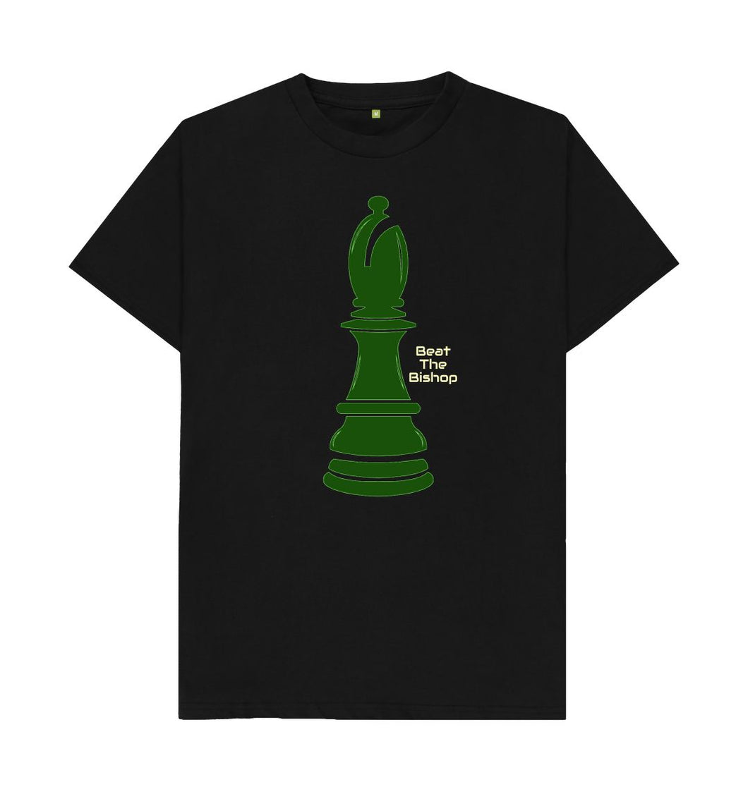 Black Menswear Beat the Bishop T-shirt with green bishop