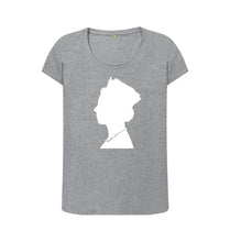 Athletic Grey Women's Scoop Neck silhouette of Queen Elizabeth II T-shirt