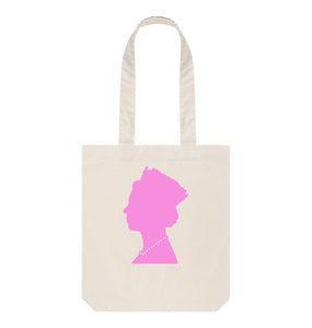 Natural Queen Elizabeth II Silhouette Tote Bag