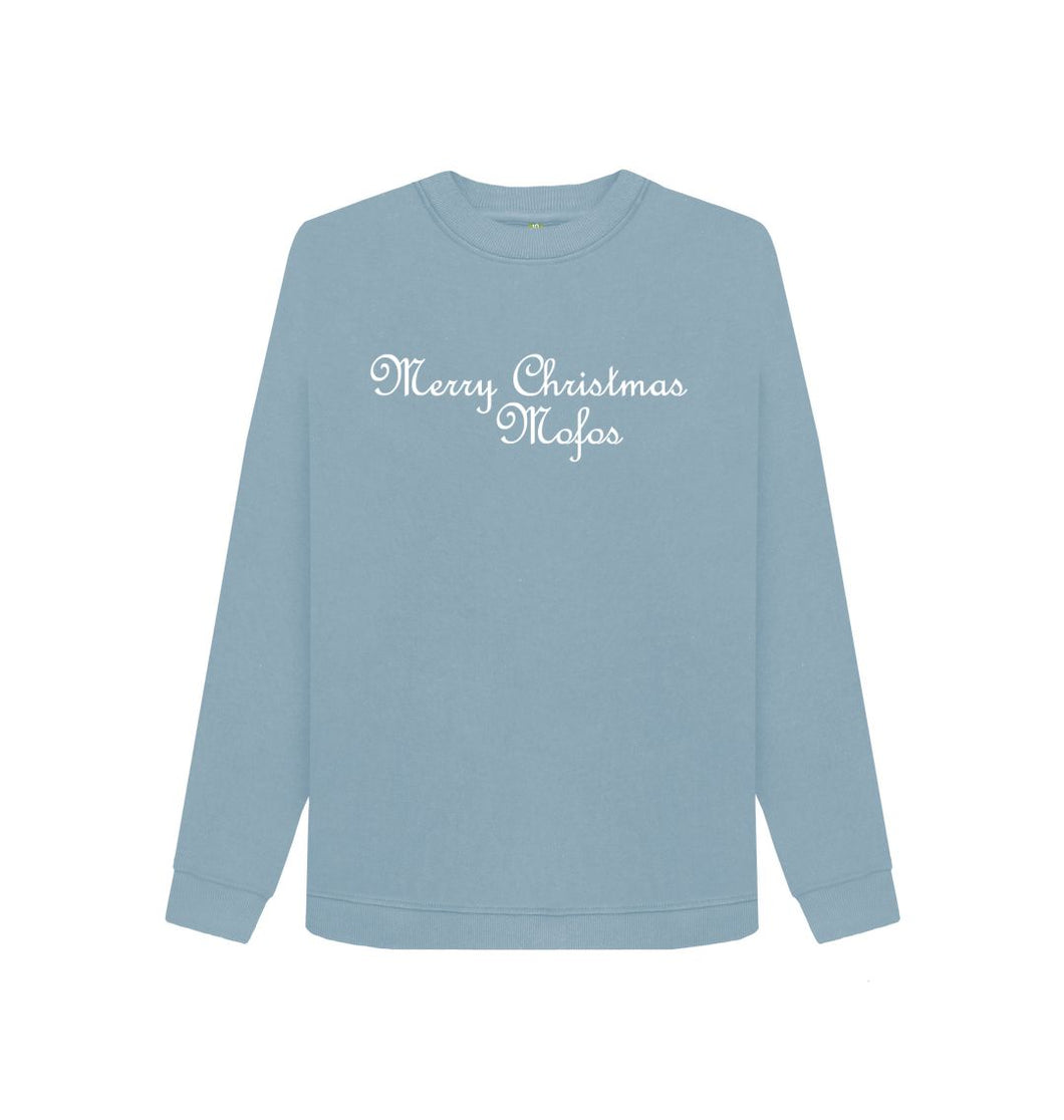 Stone Blue Merry Christmas Mofos Sweatshirt