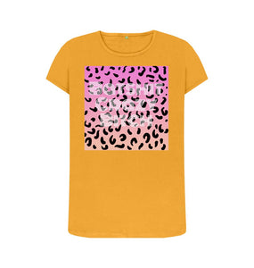 Mustard Batshit Crazy Bitch leopard print T-shirt
