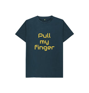 Denim Blue Kids Pull my finger T-shirt