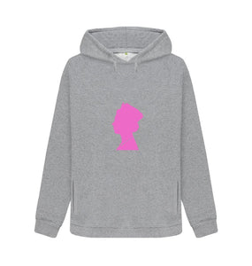 Light Heather Women's Queen Elizabeth II pink silhouette hoodie