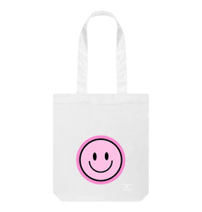 White Happy Pink Smiley Bag