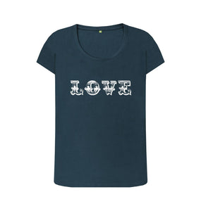 Denim Blue Women's Big dark Love T-shirt