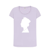 Violet Women's Scoop Neck silhouette of Queen Elizabeth II T-shirt