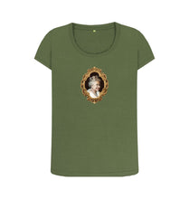 Khaki Scoop Neck Women's Queen Elizabeth II T-shirt