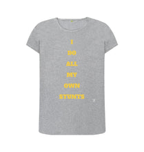 Athletic Grey I Do All My Own Stunts female size T-shirt
